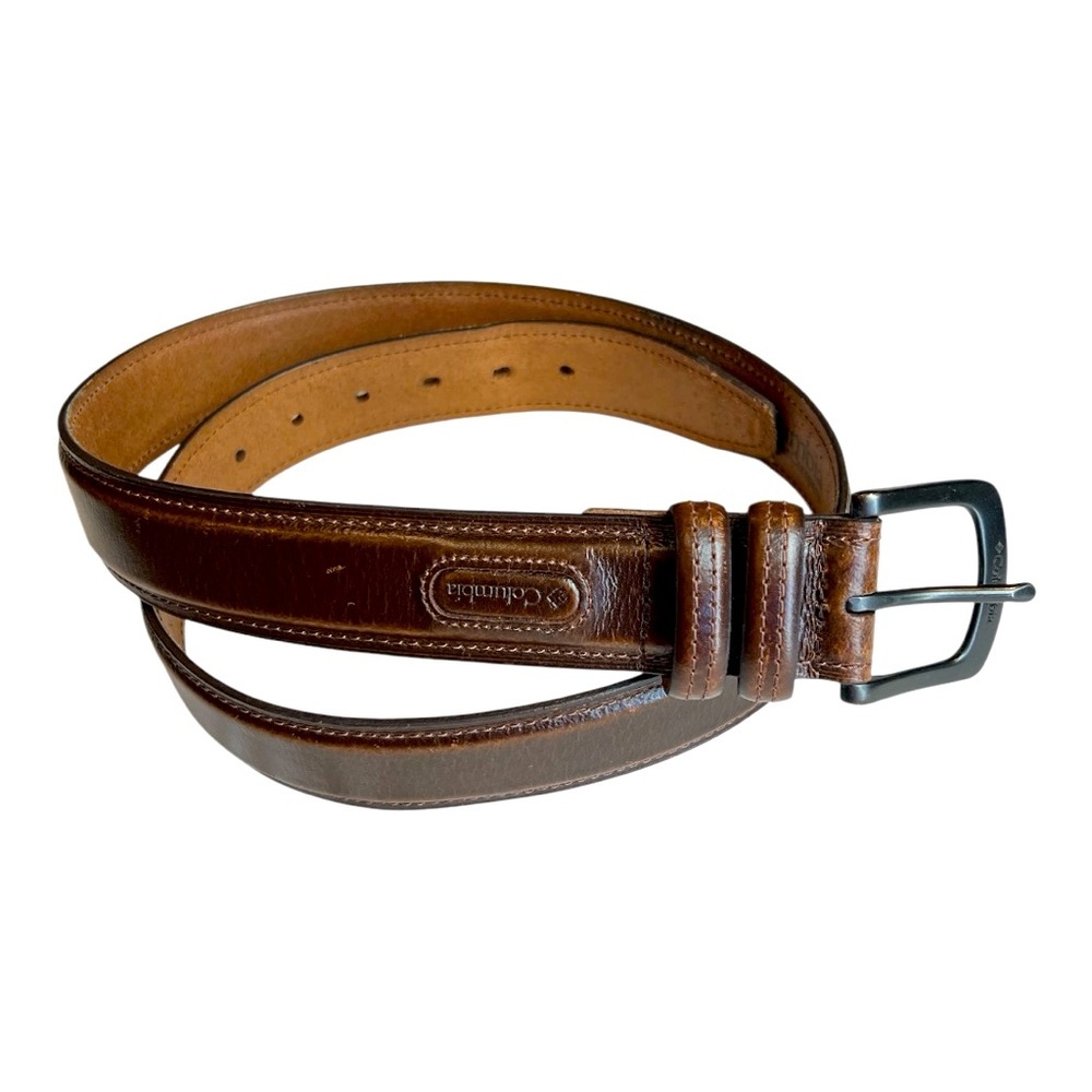 Columbia Sportswear Company Brown Leather Belt Men's Size SZ 30/40